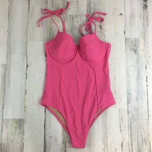 Old Navy Pink Swim One Piece Swimsuit Womens Size M Molded Cups Adjustable
